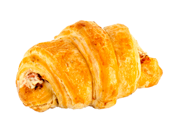 Croissant cheese and bacon filled